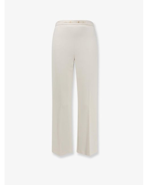 Elisabetta Franchi White Trousers Essentials Polyester