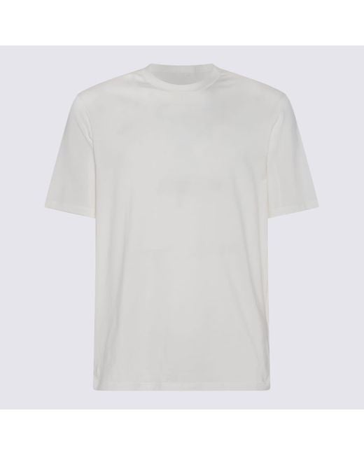 Jil Sander White Cream Cotton T-Shirt for men