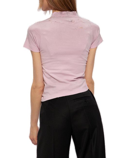 Balenciaga Pink T-shirt With Logo,