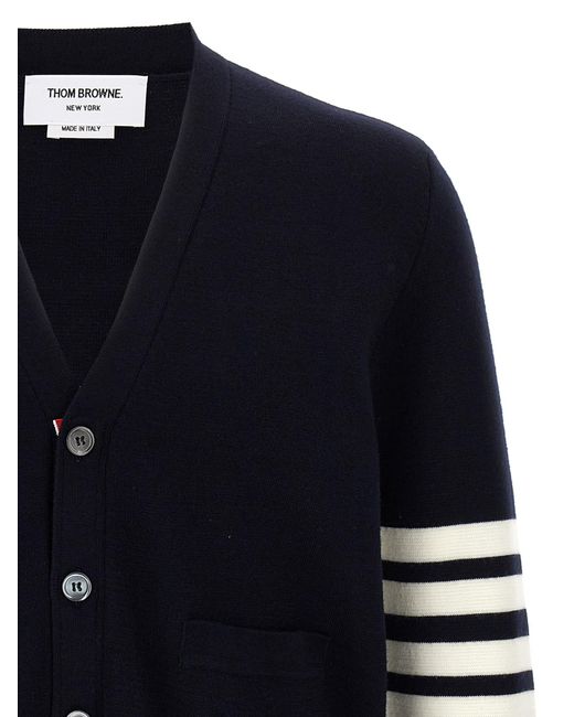 Thom Browne Blue 4-Bar' Wool Cardigan for men
