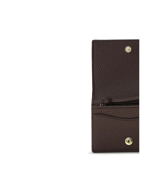 Ganni Multicolor Flap Card Holder Grained Leather Wallet