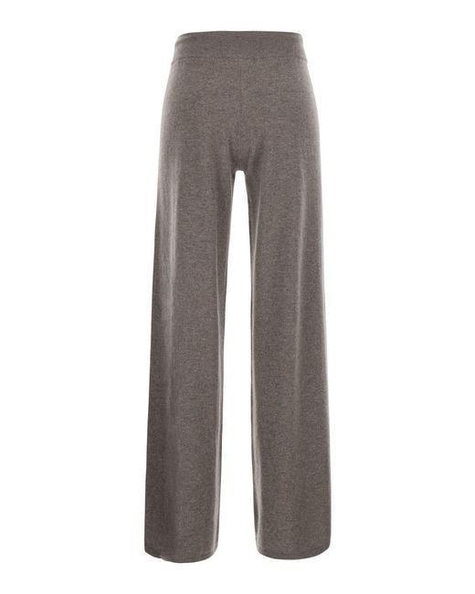 Lisa Yang Gray Trousers Sofi Cashmere Knitted