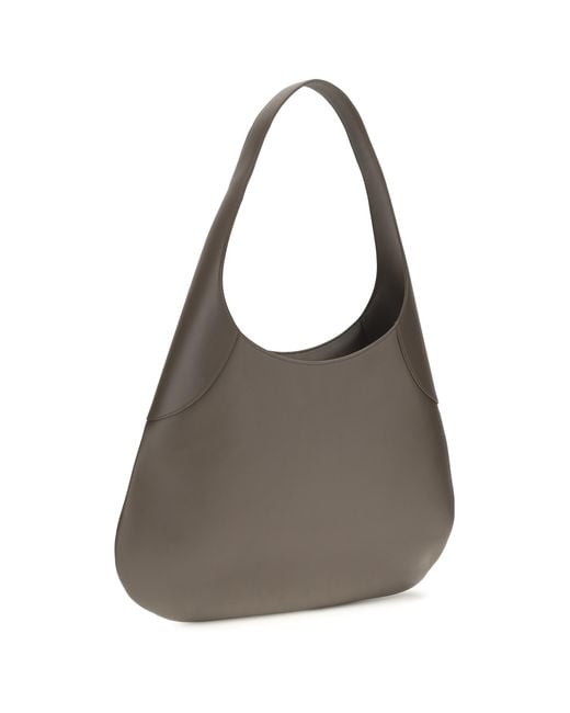 Khaite Gray Large Joan Hobo Shoulder Bag Calf Leather Bos Taurus Handbags