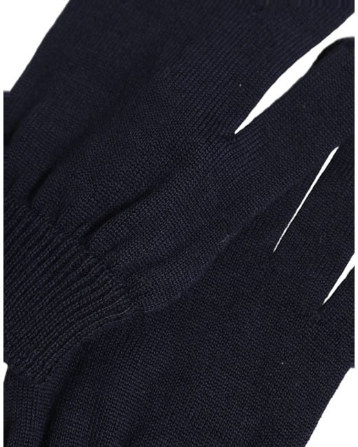 Dolce & Gabbana Blue Dark Cashmere Knitted Winter Gloves for men