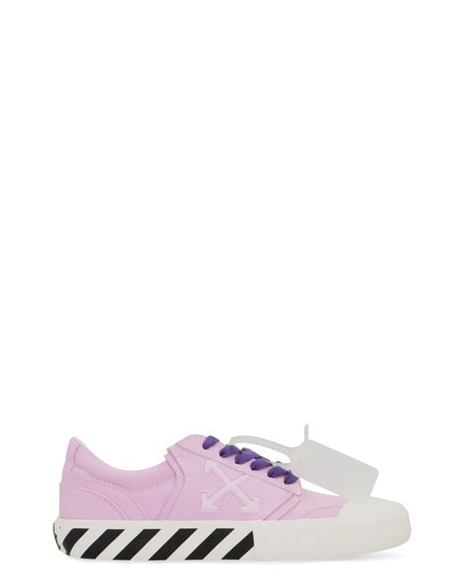 Off-White c/o Virgil Abloh Purple Low-Top Vulcanized Sneakers Cotton Trainers