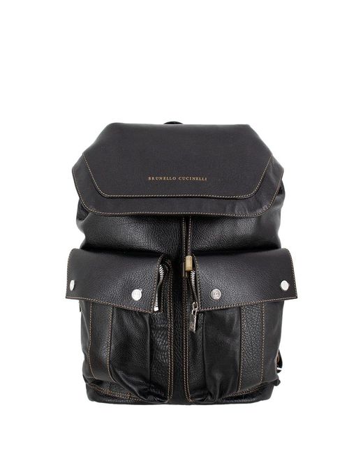 Brunello Cucinelli Black Backpack for men