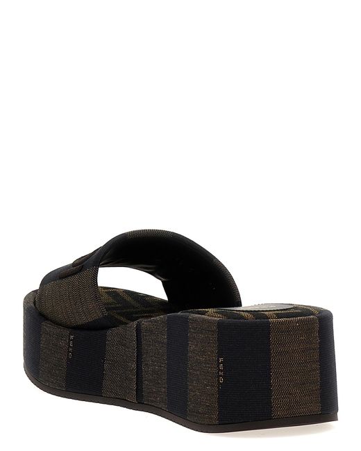 Fendi Black Sunshine Sandals