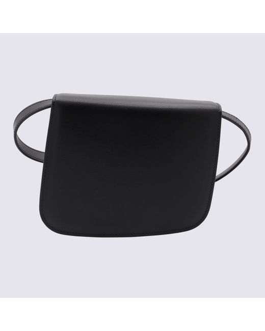 Ferragamo Black Leather Oyster Flap Crossbody Bag