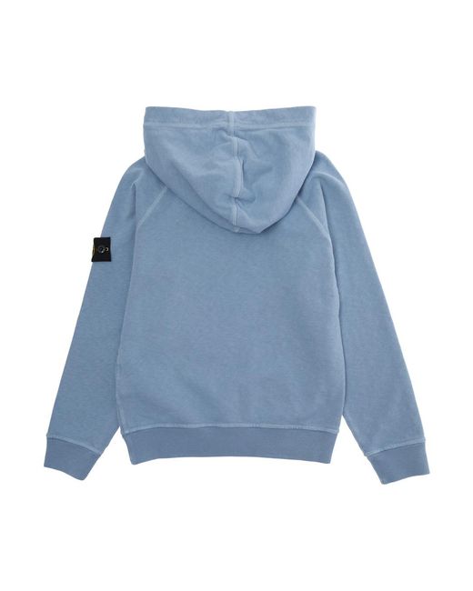 Stone Island Blue Crewneck Sweatshirt Cotton Hoods & Sweatshirts for men