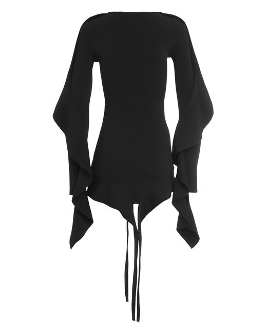Mugler Black Stretch Viscose Dress