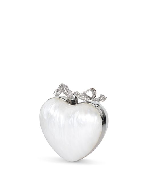 Self-Portrait White Cream Heart Clutch Bag