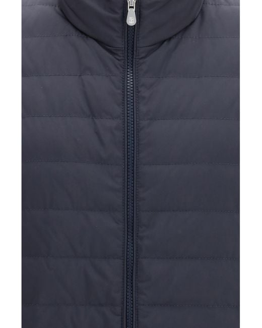 Brunello Cucinelli Blue Sleeveless Padded Gilet Polyester Blazers E Vests for men