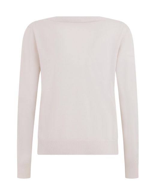 Weekend by Maxmara White V-Neck Wool And Silk Sweater