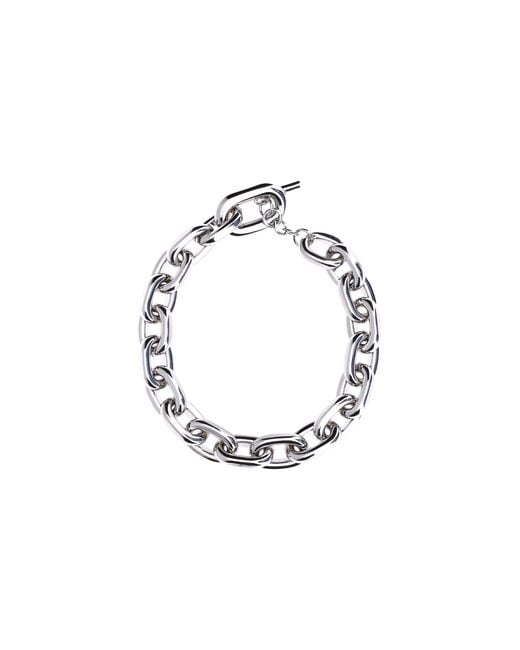 Rabanne White Xl Link Chain Necklace Alluminio; Brass Necklaces