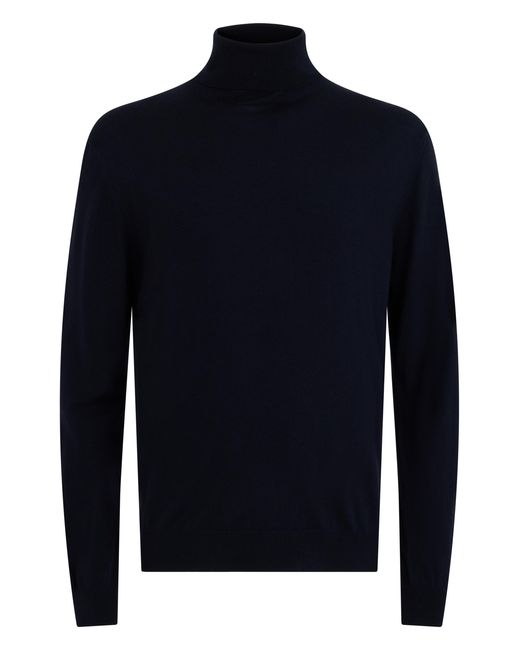 Slowear Blue Turtleneck Sweater Virgin Wool for men
