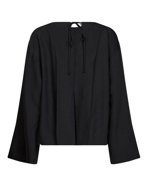 Studio Nicholson Black Twill Eorsa Open-Back Top