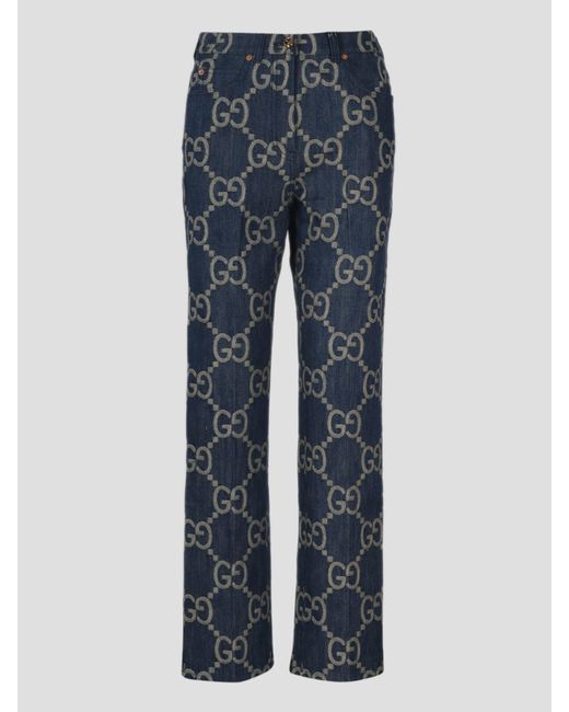 Gucci Blue Jumbo Gg Denim Trousers