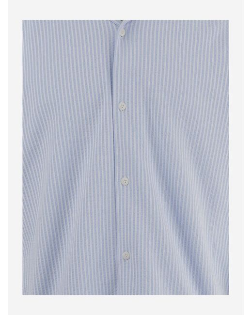 Vince Blue Stretch Cotton Shirt for men