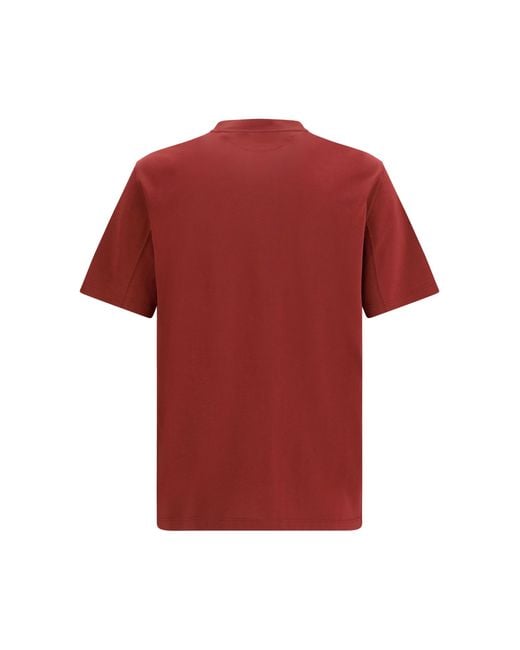 Brunello Cucinelli Red Logoed T-Shirt Cotton T-Shirts for men