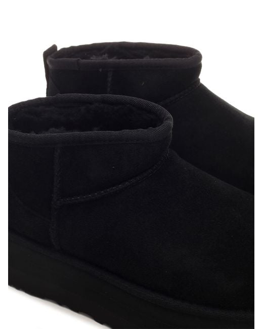Ugg Black Classic Ultra Mini Boot With Platform