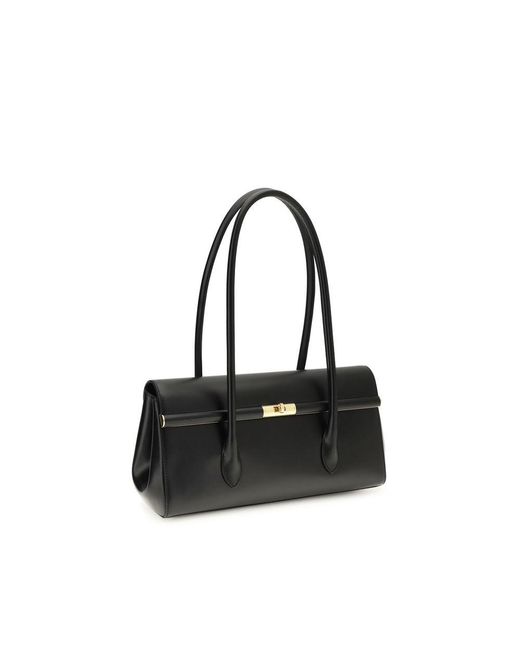 Dolce & Gabbana Black Calf Leather Bos Taurus Shoulder Bag