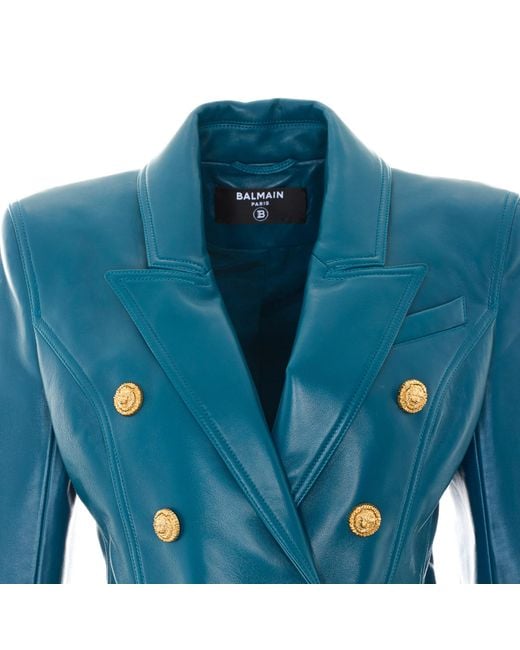 Balmain Blue Jackets Lambskin