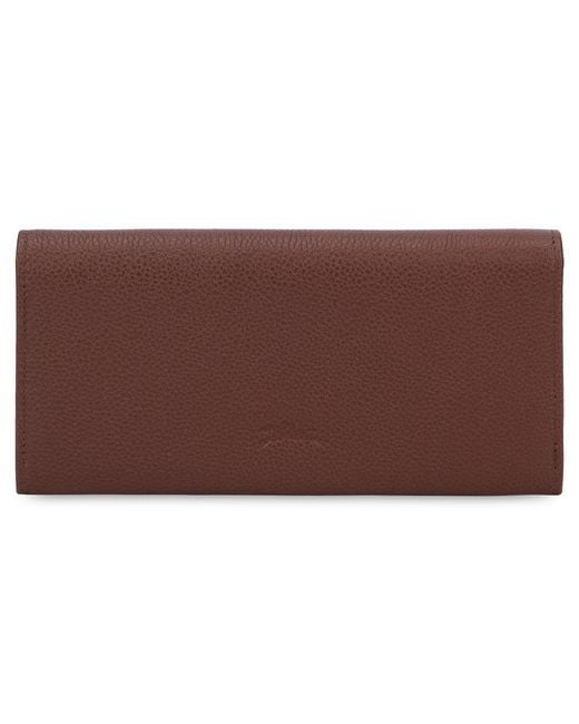 Longchamp Brown Leather Wallet & Purses