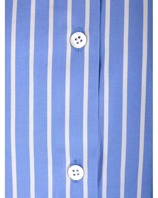 Dries Van Noten Blue Striped Button-up Shirt