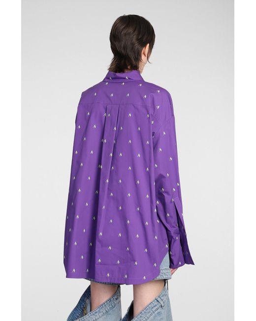 The Attico Purple Diana Shirt In Viola Cotton