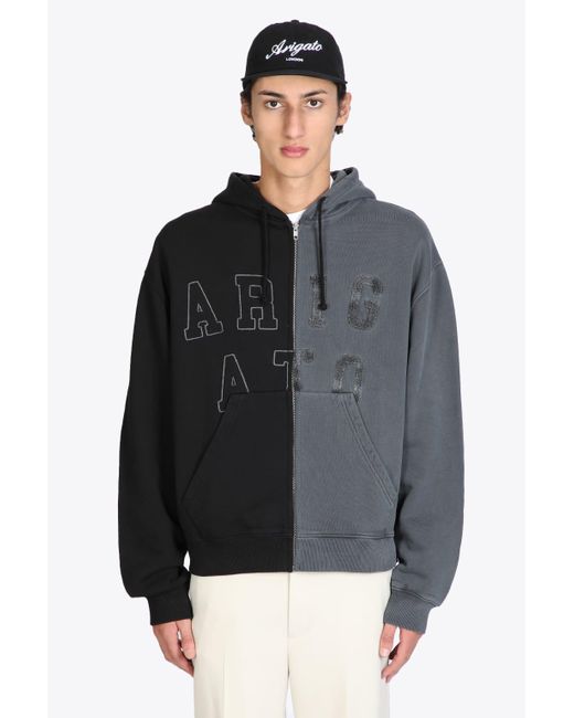 Axel Arigato Legend Zip Hoodie Washed Grey And Black Split Zip-up Hoodie - Legend Zip Hoodie for men