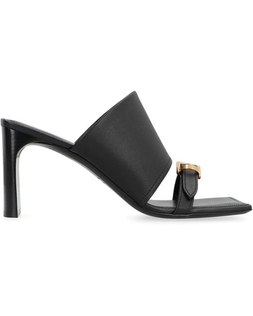 Balenciaga Black Leather Sandals Bel Air Natural Calf Smooth Calf/Metal Accents Mules for men