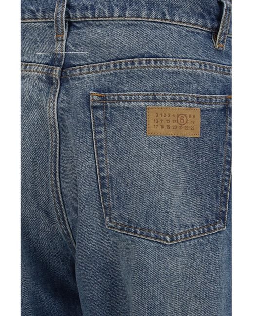 MM6 by Maison Margiela Blue Straight-Leg Jeans Cotton for men