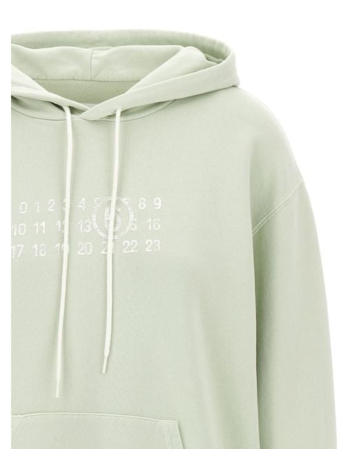 MM6 by Maison Martin Margiela Green Numeric Signature Mm6 Hoodie