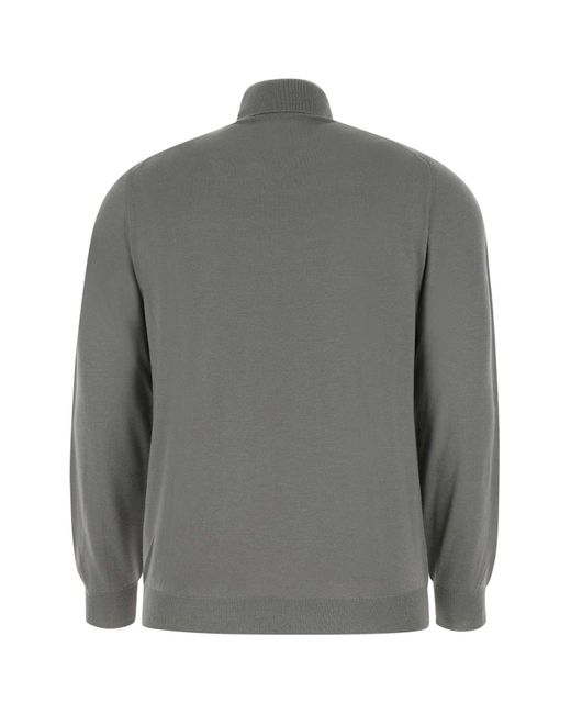 Fedeli Gray Wool Sweater for men