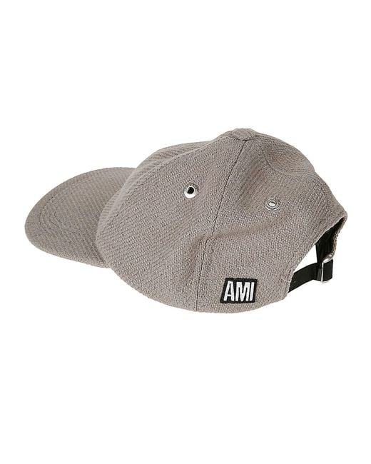AMI Gray Logo Patched Cap for men