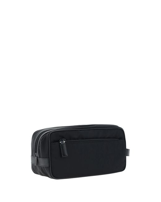 Prada Black Beauty Case Re-Nylon Polyamide Wash Bags for men
