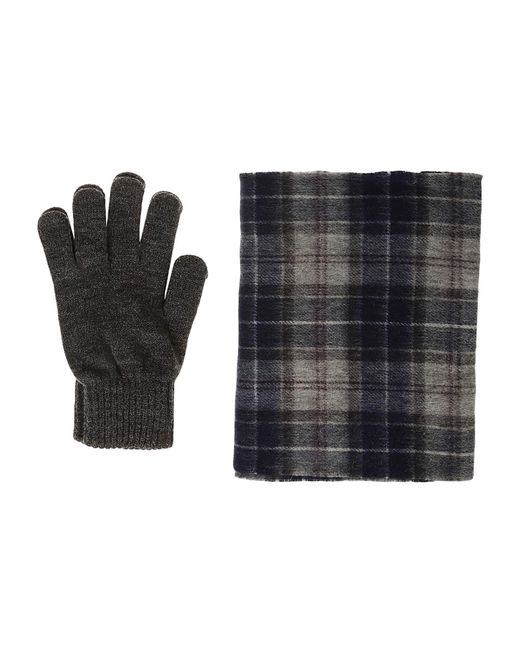 Barbour Black Scarf And Gloves Gift Set for men