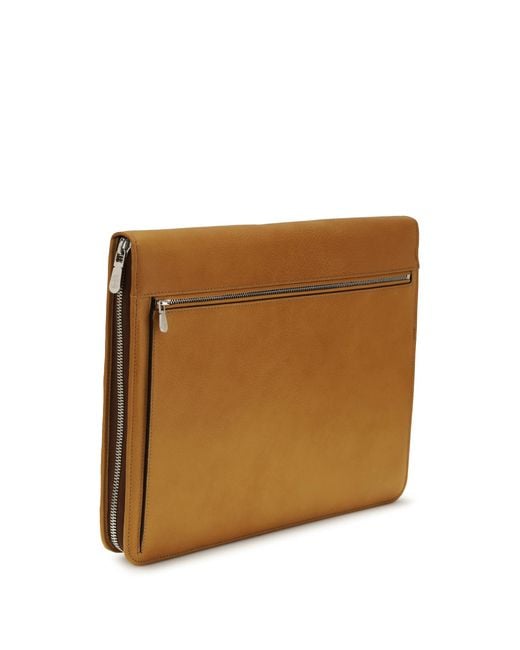 Brunello Cucinelli Brown Leather Laptop Case Calf Bos Taurus Wallet for men
