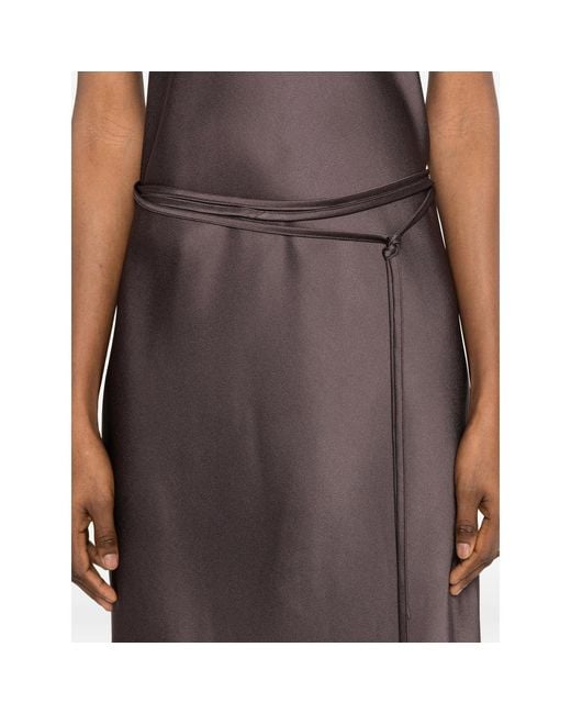 Antonelli Brown V-Neck Slip Maxi Dress