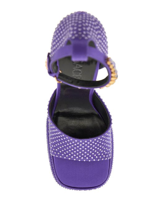 Versace Purple Medusa Aevitas Double Platform Sandals