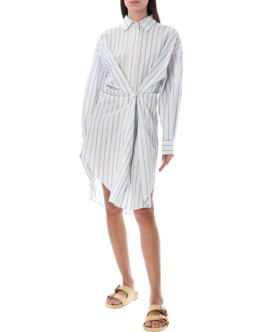 Isabel Marant Gray Seen Striped Shirt Dress