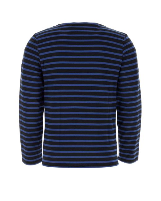 Saint James Blue Embroidered Cotton Meridiane Moderne T-Shirt for men