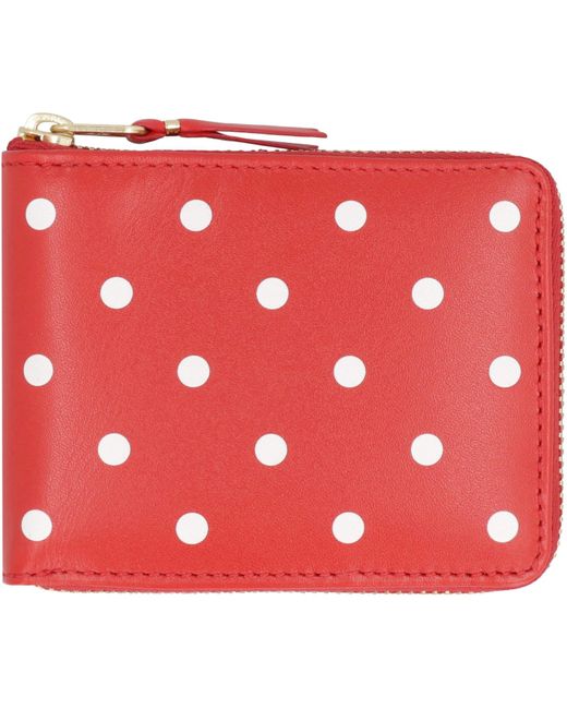 Comme des Garçons Leather Wallet in Red | Lyst