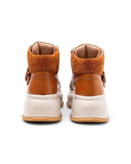 Hogan Brown Maxi Active Ankle Boots