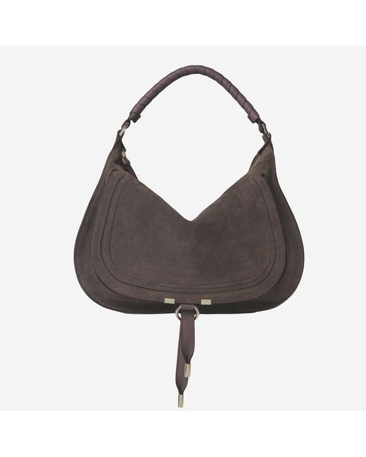 Chloé Gray Suede Shoulder Bag Leather