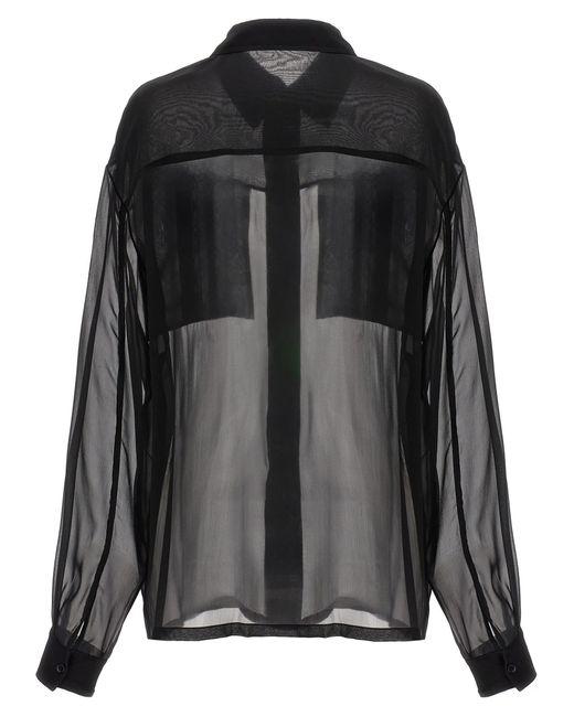Saint Laurent Black Muslin Silk Shirt Shirt, Blouse
