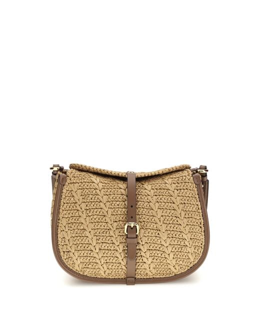 Etro White Raffia Crochet Pony Shoulder Bag