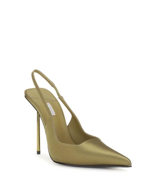 Le Silla Green Slingback Pumps Amelia Silk
