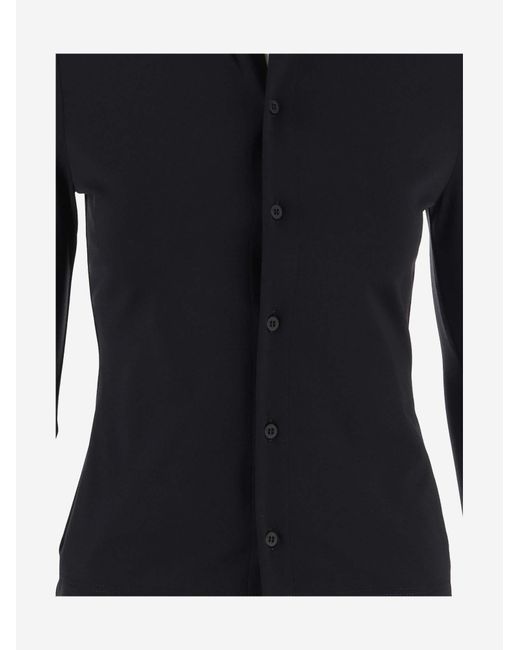 Balenciaga Black Stretch Jersey Shirt Polyamide