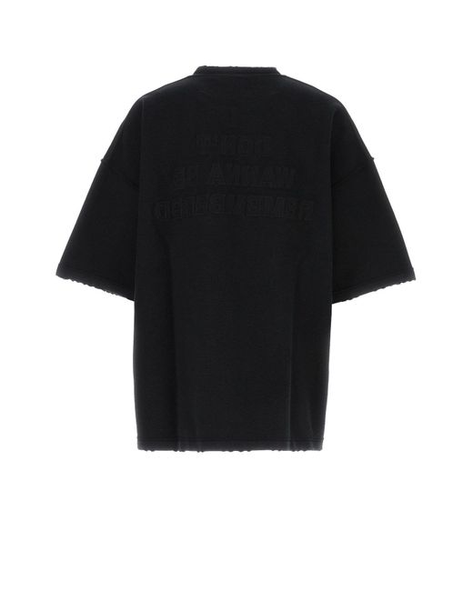 Vetements Black Cotton Blend Oversize T-Shirt for men